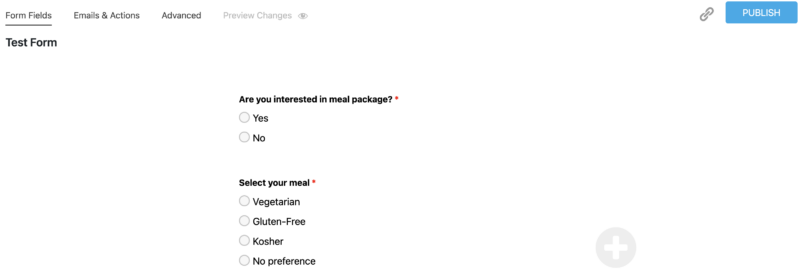 radio list fields