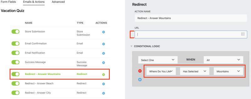 Redirect Action