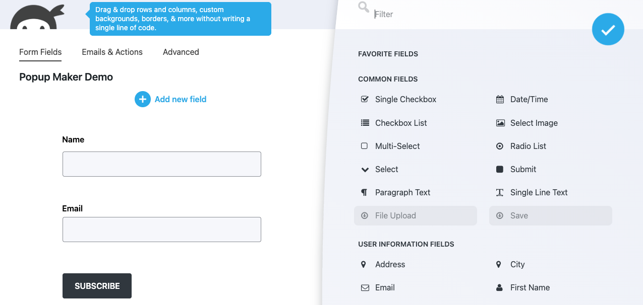 image of the ninja forms builder