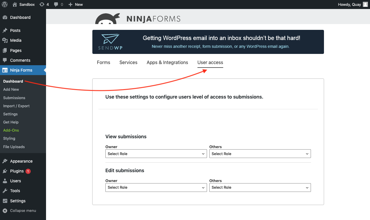 user management edit submisions