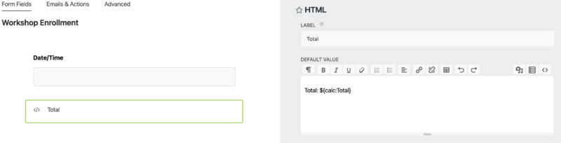 HTML field
