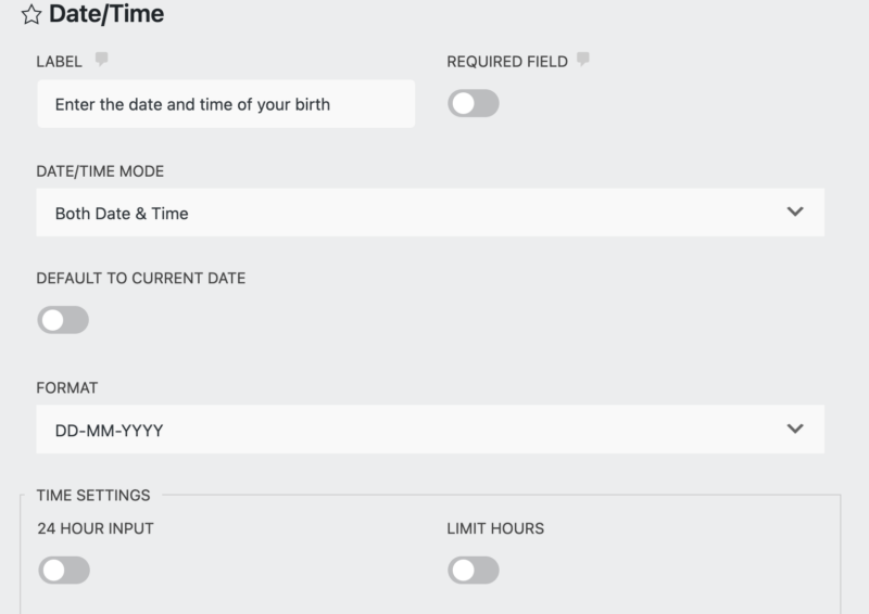 date time field