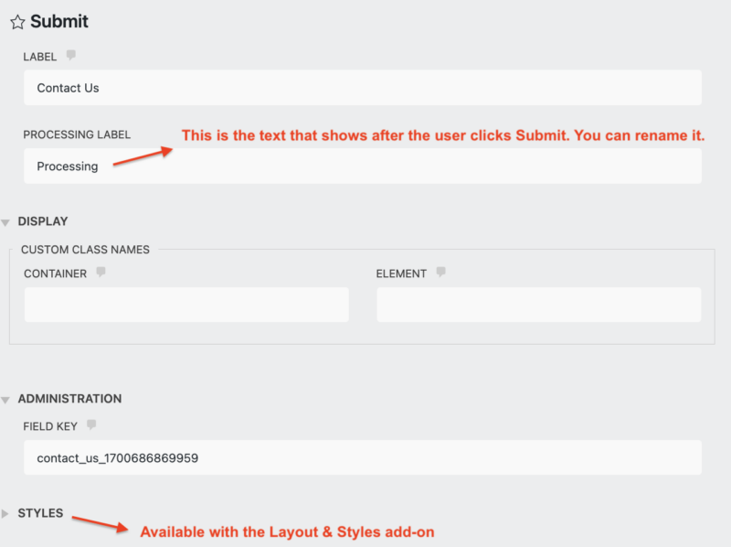 call to action button settings