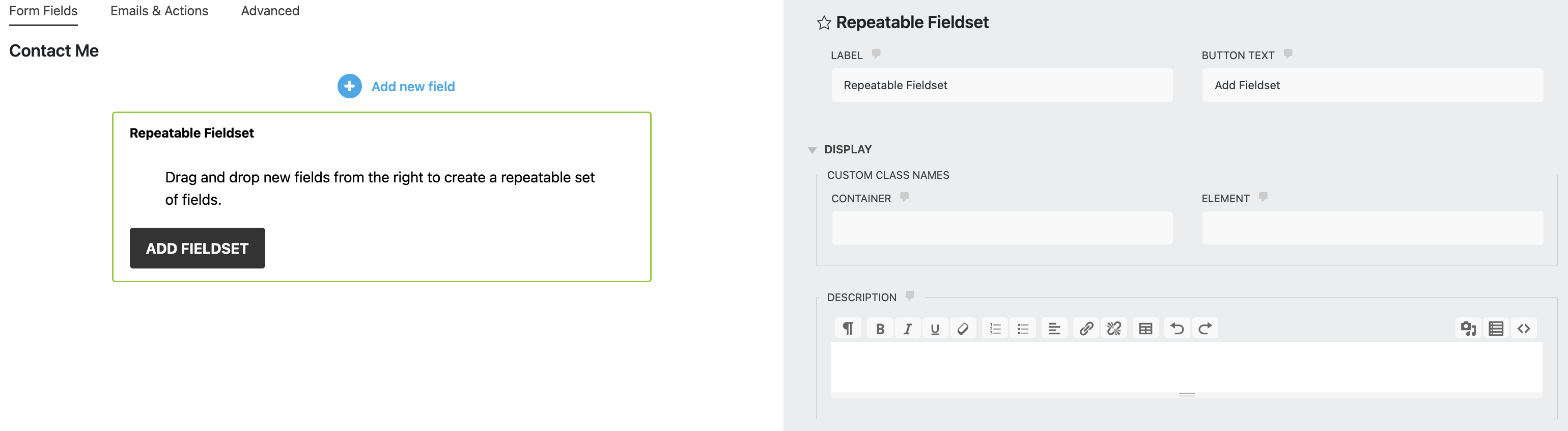 Repeatable Fieldset