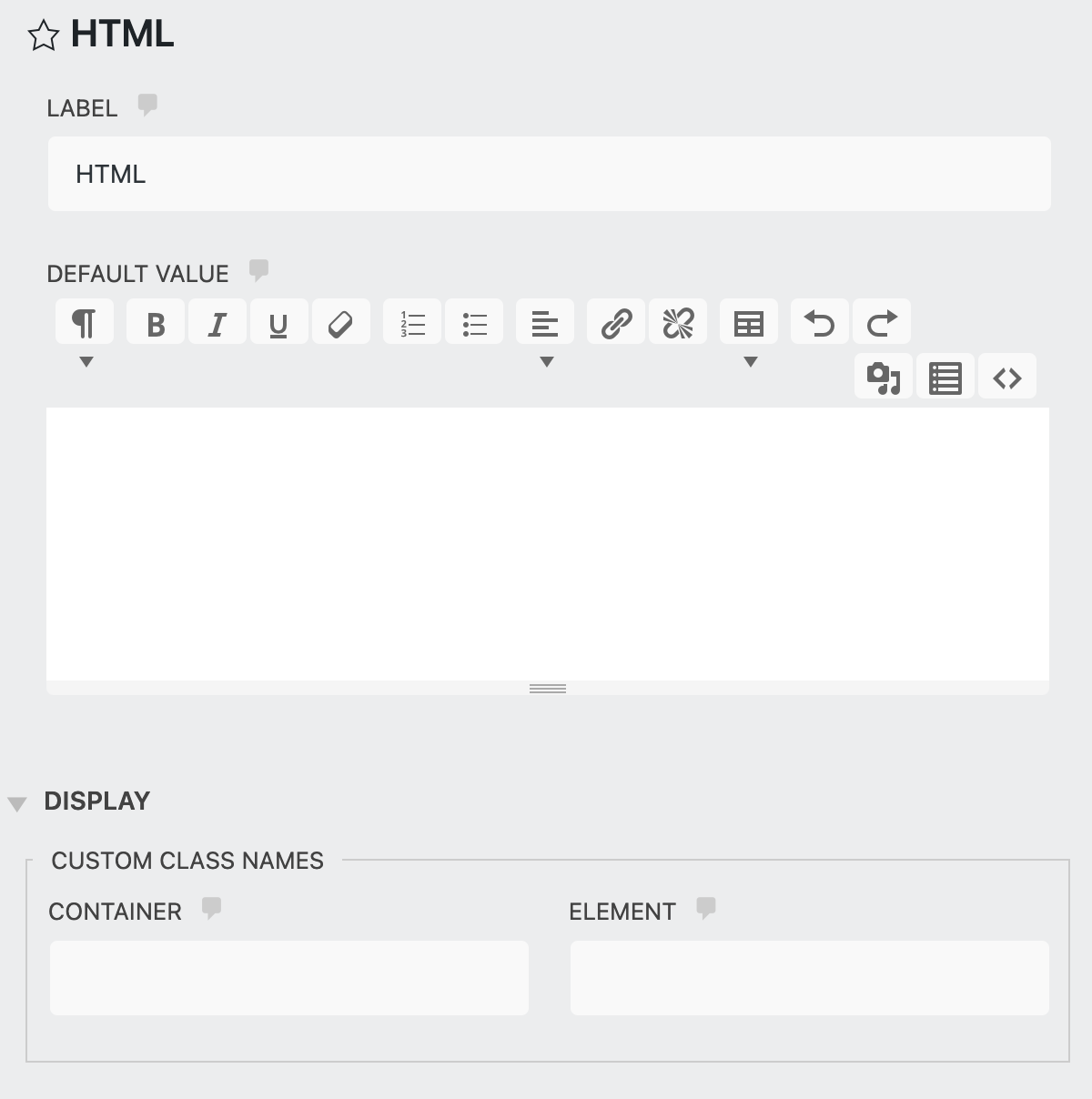 html field